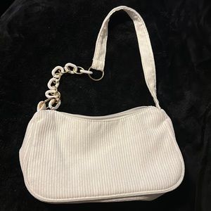 2 shein bags. mint green and white minimalist baguette bags